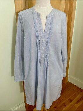 GAP Vintage Blue & White Pinstripe Cotton Tunic Shirt Shift Dress, Size M